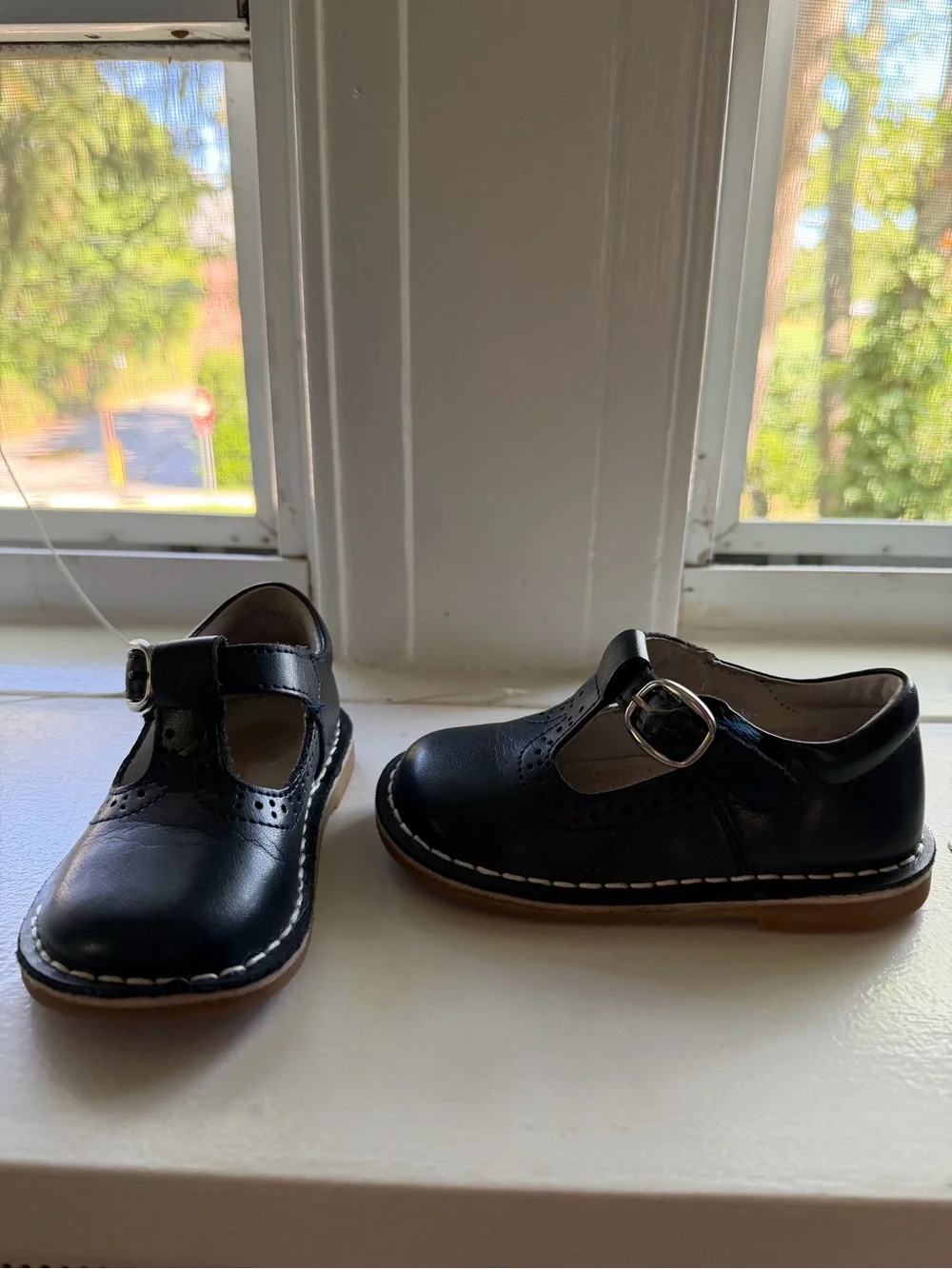L'Amour Girls Navy Blue T-Strap Dress Shoes